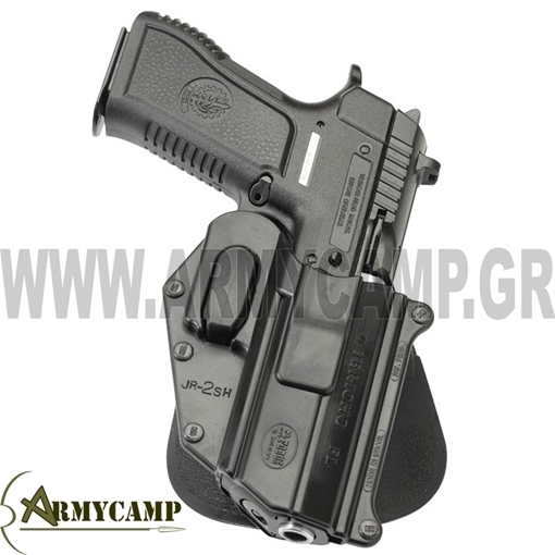 JR-2 FOBUS JERICHO POLYMER JERICHO 941 FBL JERICHO πΙΣΤΟΛΟΘΗΚΗ ΠΟΛΥΜΕΡΙΚΗ ΤΑΧΕΙΑΣ ΜΕ ΚΟΥΜΠΙ ΑΣΦΑΛΕΙΑΣ ΜΗΡΟΥ JR-2 FOBUS JERICHO ΠΟΛΥΜΕΡΙΚΟ JERICHO 941 FBL BABY EAGLE JR-2 FOBUS JERICHO POLYMER JERICHO 941 FBL PL/RPL, PSL/RPSL, FBL/RBL ΘΗΚΗ FOBUS ΓΙΑ ΠΙΣΤΟΛΙ JERICHO FBL941 ΠΟΛΥΜΕΡΙΚΟ PL/RPL, PSL/RPSL, FBL/RBL ΑΠΟ ΥΛΙΚΟ ΠΟΛΥΜΕΡΕΣ RX-18 ΥΨΗΛΗΣ ΑΝΤΟΧΗΣ ,ΑΘΡΑΥΣΤΟ ΜΕ MΠOYTON ΑΣΦΑΛΕΙΑΣ  ΓΙΑ ΓΡΗΓΟΡΟ ΤΡΑΒΗΓΜΑ ΕΠΙΛΕΞΤΕ ΤΟ ΣΥΣΤΗΜΑ ΠΡΟΣΔΕΣΗΣ ΣΤΗΝ ΕΞΑΡΤΗΣΗ Ή ΣΤΗ ΠΟΛΙΤΙΚΗ ΣΑΣ ΖΩΝΗ  ΠΙΣΤΟΛΟΘΗΚΗ ΠΛΑΣΤΙΚΗ ΠΟΥΜΕΡΙΚΗ JR-2 FOBUS JERICHO POLYMER HOLSTER JERICHO 941 FBL BABY EAGLE IWI PISTOL  JR-2 SH IWI Jericho 941 Polymer Frames PL/RPL, PSL/RPSL, FBL/RBL  Holster Mechanism Trigger Guard Locking System  Mounting Options (P) Paddle (BH) Belt Holder (BHP) Police Belt Holder (RT) Rotating Paddle (BH RT) Rotating Belt Holder (BHP RT) Rotating Police Belt Holder (EX) Thigh Rig (VARIO) Variable Belt Loop (VARIO RT) Rotating Variable Belt Loop  Matching Pouches 6909ND CU9 3901-9 6909-SF  How to use Do not use this holster when carrying a pistol with a round in the chamber. Tighten your belt. Place the holster on your hip and make sure the paddle is pushed all the way down on your belt. To release and draw, push the release button while taking grip of the gun.  Technical Information Mold injected Polymer formula. Trigger retention - active retention which holds the weapon on the trigger guard until released with the holder's forefinger. EBAY AMAZON GREECE
