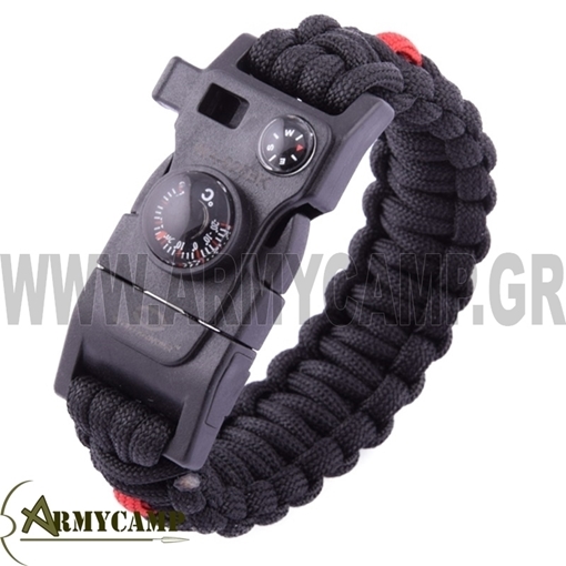 SURVIVAL BRACELET SPECIAL OFFER PARACORD 550LBS WHISTLE FIRE STARTER  COMPASS ΒΡΑΧΙΟΛΙ ΕΠΙΒΙΩΣΗΣ 5 ΣΕ 1