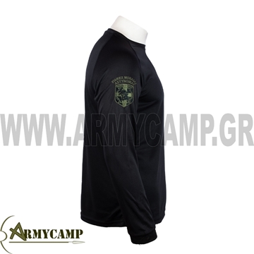 Μπλουζάκι μακρυμάνικο ΔΙ.ΑΣ με κεντημένα μανίκια χαμηλής οράσεως ΔΙ.ΑΣ δεξιά  και  χαμηλής οράσεως ΕΛ.ΑΣ αριστερά σχεδιασμένο να φοριέται με  γιλέκο μάχης .