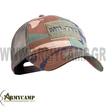 BB CAP ΜΕ ΔΙΧΤΥ WOODLAND BASEBALL CAP TRUCKER WOODLAND τζοκεϋ καπέλο BB CAP ΜΕ ΔΙΧΤΥ WOODLAND mil-tec 12318520