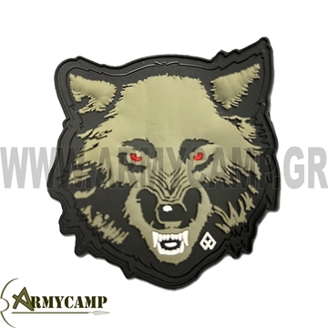 ΑΓΡΙΟΣ ΛΥΚΟΣ  PVC PATCH ΥΛΙΚΟ PVC ΜΕ VELCRO ΔΙΑΣΤΑΣΕΙΣ 8 x 8,5 cm AGRY WOLF  PVC PATCH MATERIAL PVC HOOK N LOOP BACK DIMENSIONS 8 x 8,5 cm