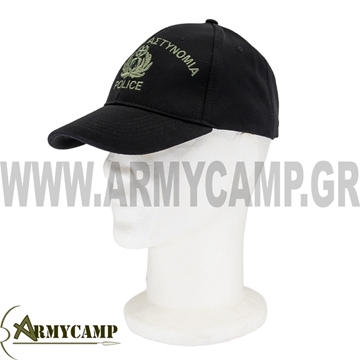 ΤΖΟΚΕΫ ΕΛ.ΑΣ ΧΑΜΗΛΗΣ ΟΡΑΣΕΩΣ ΑΝΕΞΙΤΗΛΟ ΜΑΥΡΟ BASEBALL CAP HELLENIC POLICE BLACK NATIONAL EMBLEM OF HELLENIC POLICE IN LOW  VISIBILITY EMBROIDERY ONE SIZE - REGULAR  FIT 100% POLYESTER