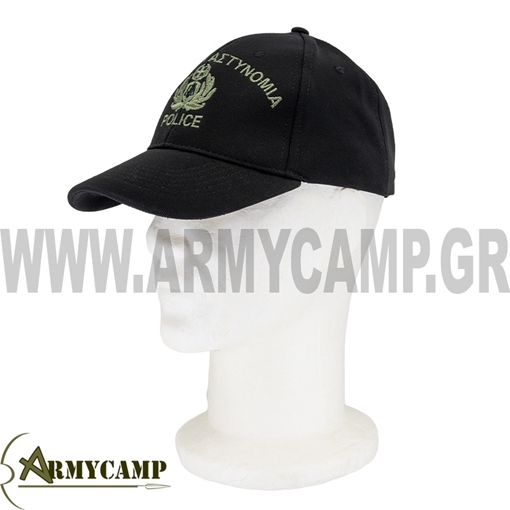 ΤΖΟΚΕΫ ΕΛ.ΑΣ ΧΑΜΗΛΗΣ ΟΡΑΣΕΩΣ ΑΝΕΞΙΤΗΛΟ ΜΑΥΡΟ BASEBALL CAP HELLENIC POLICE BLACK NATIONAL EMBLEM OF HELLENIC POLICE IN LOW  VISIBILITY EMBROIDERY ONE SIZE - REGULAR  FIT 100% POLYESTER