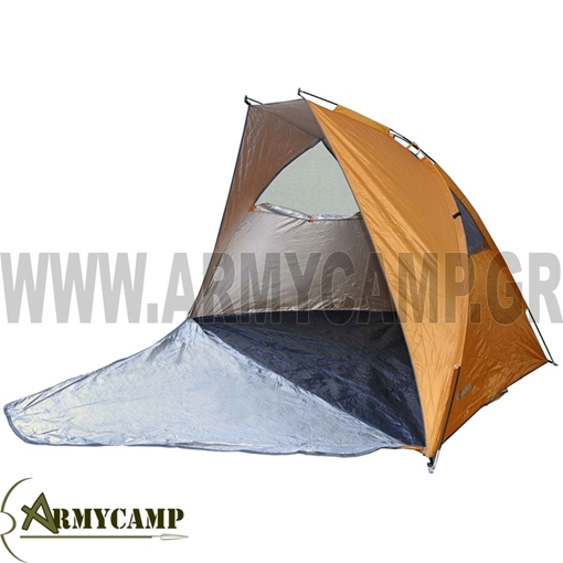 σκηνή παραλίας ηλιοπροστασίας campus 110-1414 σκηνή παραλίας ηλιοπροστασίας αντηλιακό υλικό αδιάβροχο μπανέλες 8 mm διαμέτρου παράθυρο με σίτα για εξαερισμό στο πίσω μέρος βάρος 1,7 κιλά διαστάσεις 245 x 150 x 145 εκ.