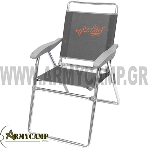 Αλουμινένια καρέκλα κήπου myResort “Campus” σε μπλε χρώμα, σχεδιασμένη για άνεση και αντοχή σε εξωτερικούς χώρους. Κατάλληλη για κήπο, βεράντα, κάμπινγκ ή επαγγελματική χρήση. Διαθέτει ενισχυμένη κατασκευή 2×1 και σωλήνα διαμέτρου Ø25mm για αυξημένη σταθερότητα. Το υψηλότερο κάθισμα την καθιστά ιδανική για ηλικιωμένους, προσφέροντας ευκολότερη χρήση και άνεση όταν σηκώνεστε. karekla-paralias-spasti-alouminiou-ilikiomenon-mple-to-ypsilotero-kathisma-tin-kathista-idaniki-gia-ilikiomenous-baros-mexri-100-kila aluminium-garden-armchair-blue-text-reinforced 141-6814 campus resort aluminium-garden-armchair-blue-text-reinforced 141-6814 campus resort